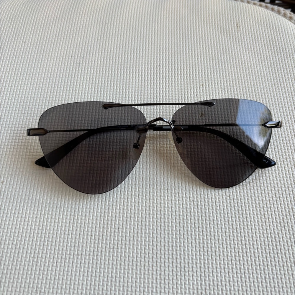 Alexander McQueen Black Aviator Sunglasses
